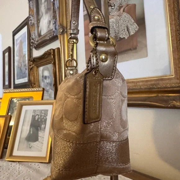 Coach Gold Handbag - Picture 7 of 14